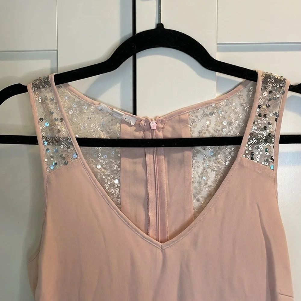 Nordstrom Baby Pink Blush Sequin Dress -‎ Size Medium - Picture 2 of 5